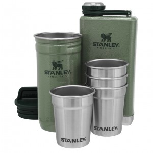 Stanley Adventure Pre-Party Shotglass + Flask Set Hammertone Green | YZ2638795