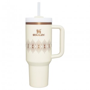 Stanley Deco Collection Quencher H2.0 FlowState™ Tumbler | 40 OZ Cream Gloss Deco | DW3819420