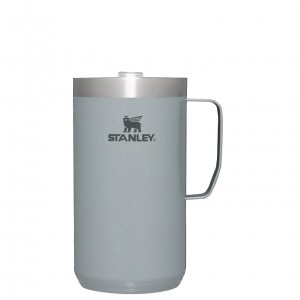 Stanley The Stay-Hot Camp Mug | 24 OZ Hammertone Silver | MT8705213