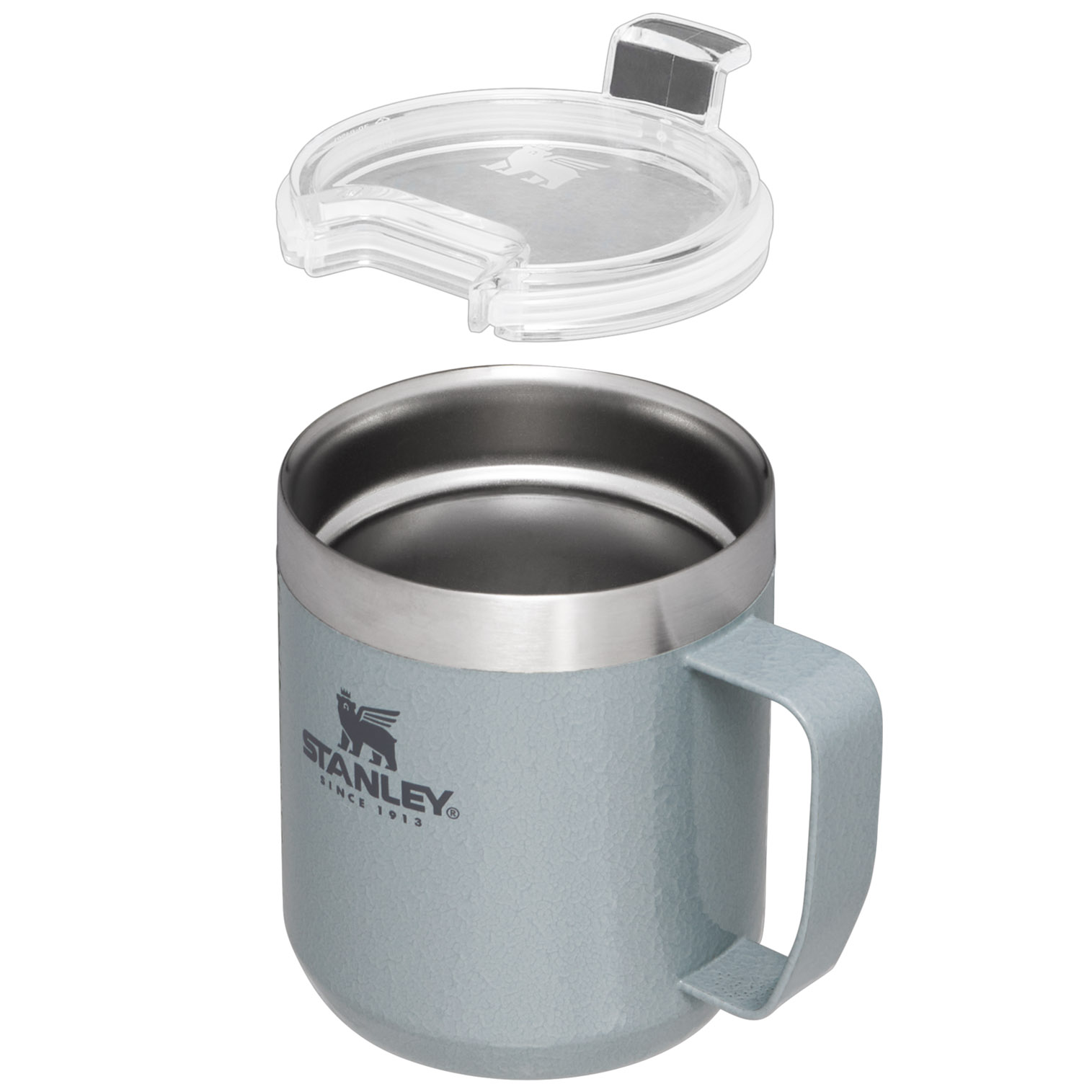 Stanley Classic Legendary Camp Mug | 12 OZ | Travel Tumbler Hammertone Silver | JB1985430