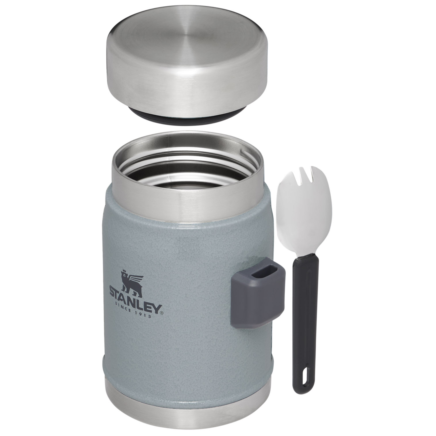 Stanley Classic Legendary Insulated Food Jar + Spork | 14 OZ Hammertone Silver | RG2305867