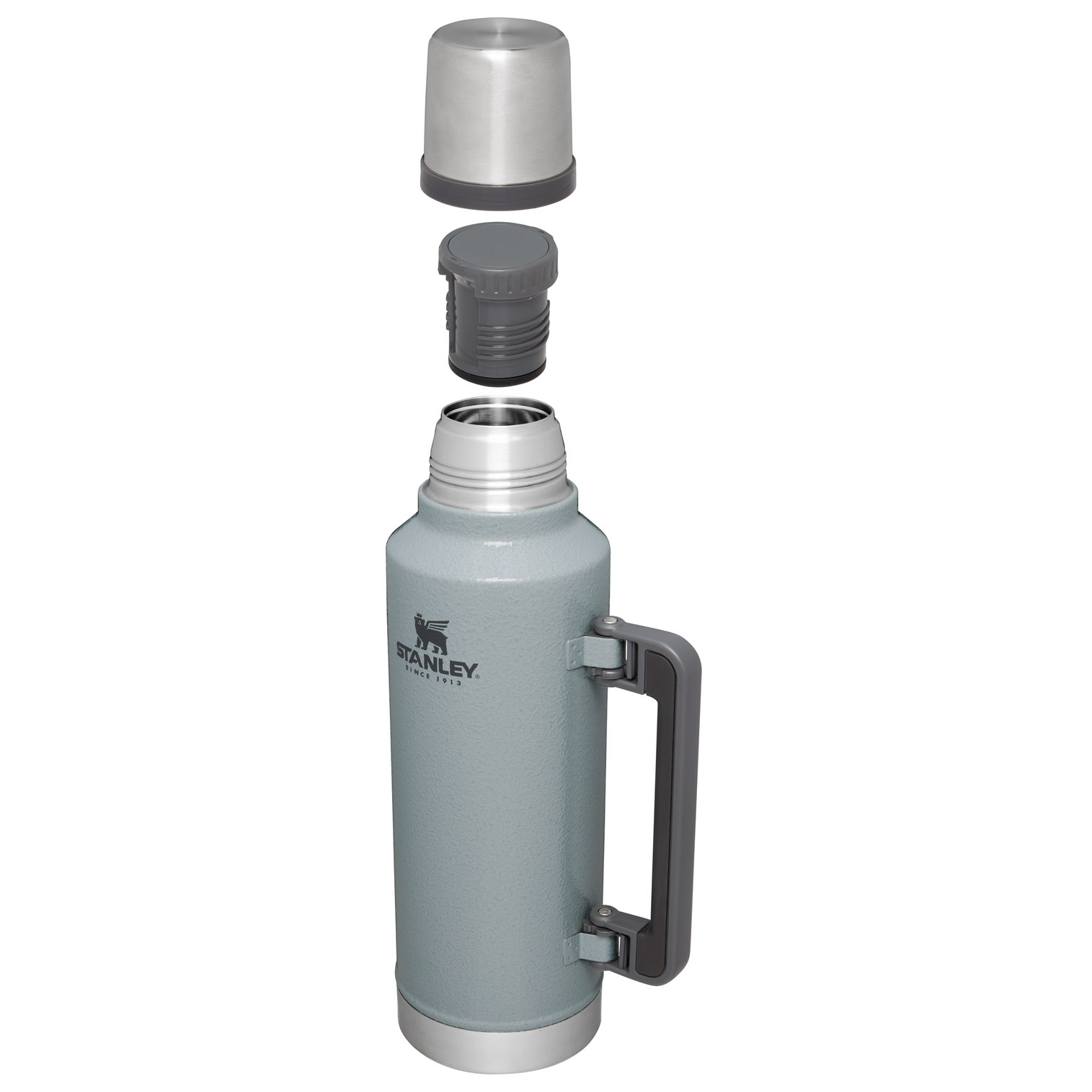 Stanley Classic Legendary Vacuum Insulated Bottle | 2 QT Hammertone Silver | HT2715406