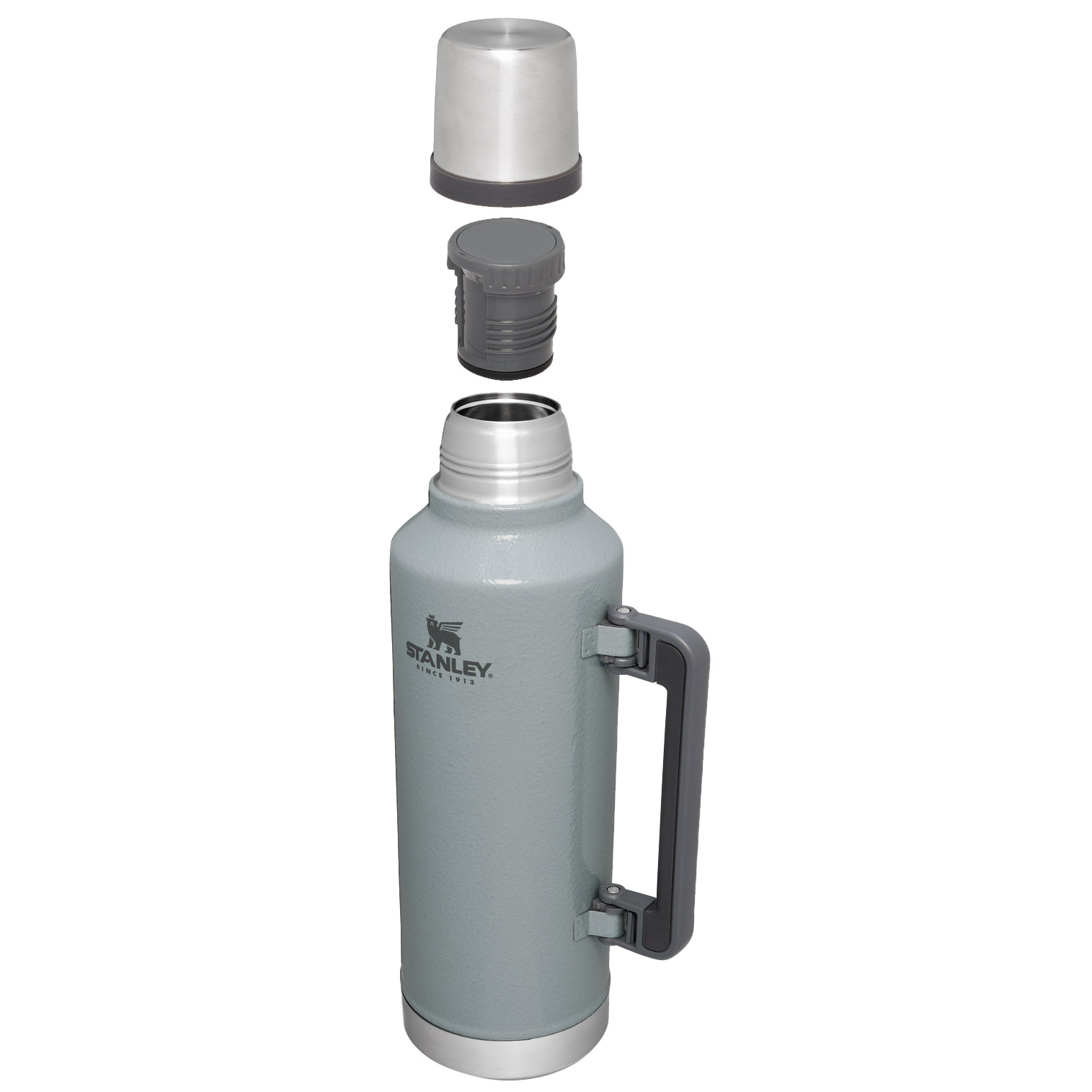 Stanley Classic Legendary Vacuum Insulated Bottle | 2.5 QT Hammertone Silver | TV4159627