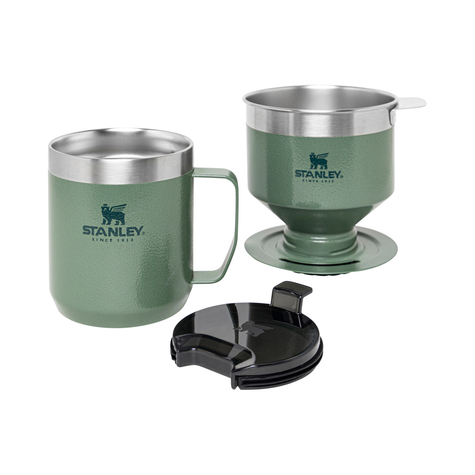 Stanley Classic Perfect-Brew Pour Over Set | Camp Coffee Maker Hammertone Green | IV3170249