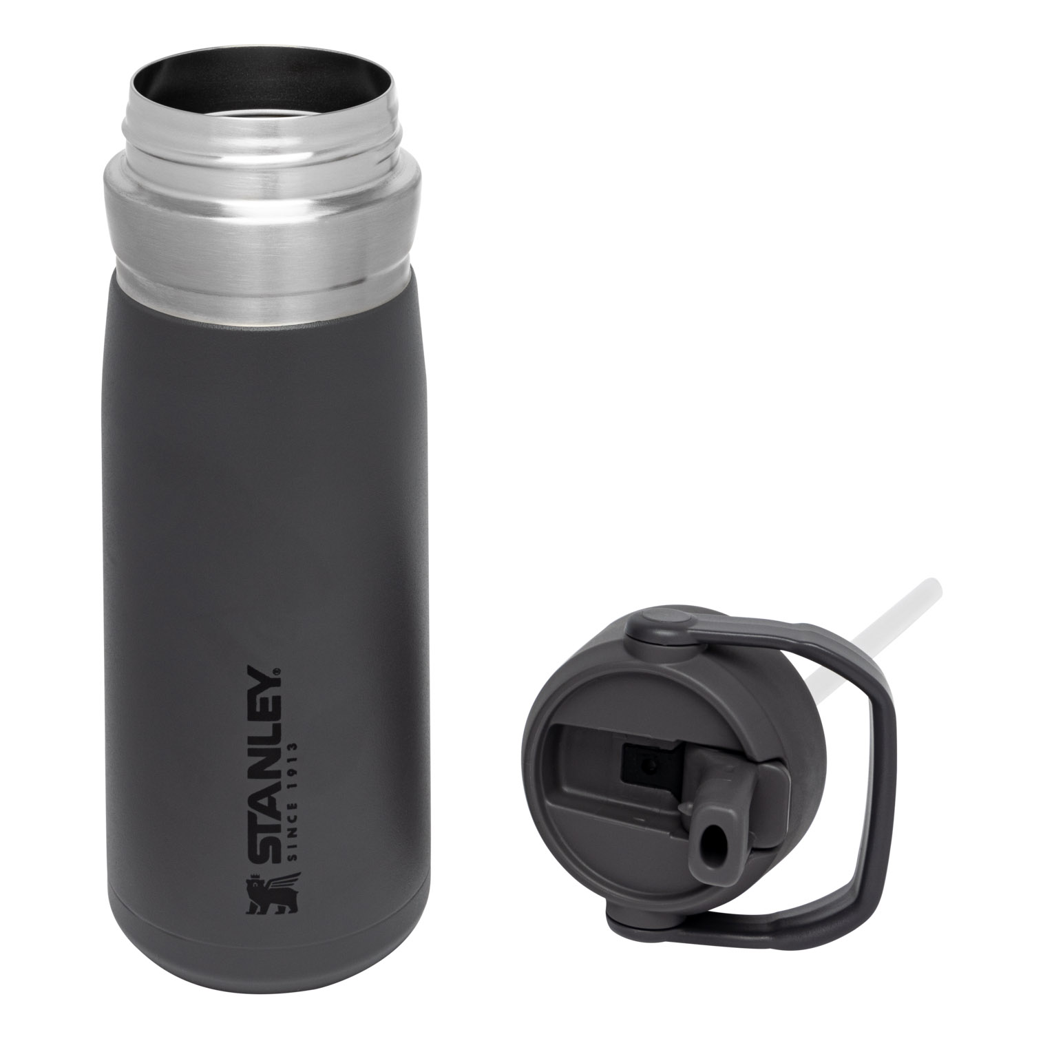 Stanley Go Flip Straw Water Bottle | 22 OZ | Insulated Bottle Charcoal | UJ7693142