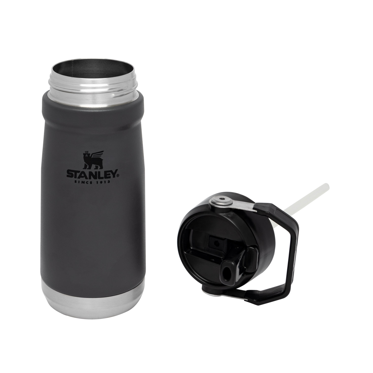 Stanley The IceFlow Flip Straw Water Bottle | 17 OZ | Insulated Bottle | Stanl Charcoal | LO0129357