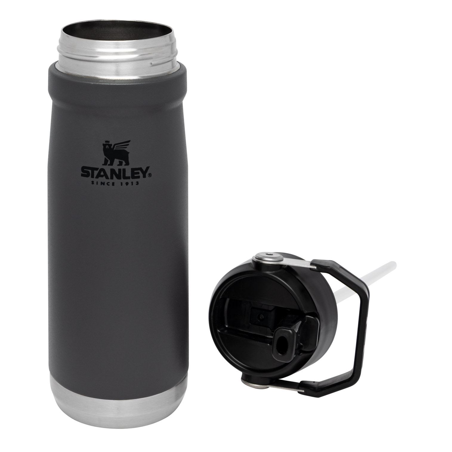 Stanley The IceFlow Flip Straw Water Bottle | 22 OZ | Insulated Bottle | Stanl Charcoal | JM6049873