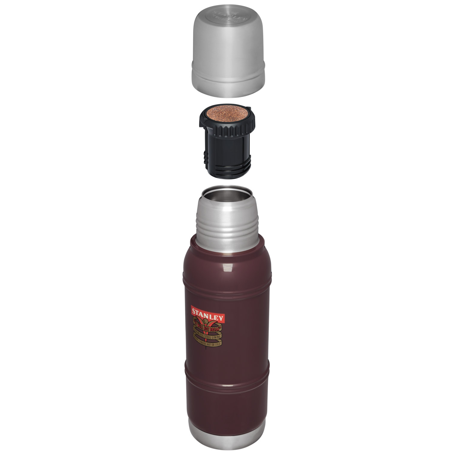 Stanley The Milestones Thermal Bottle | 1.1 QT | Vacuum Sealed, Double Wall 1940 Garnet Gloss | OX7429016